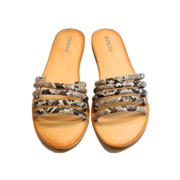 SODA Dorcey Snakeskin Multi Slide Sandals Women’s Size 11 - Picture 3 of 10
